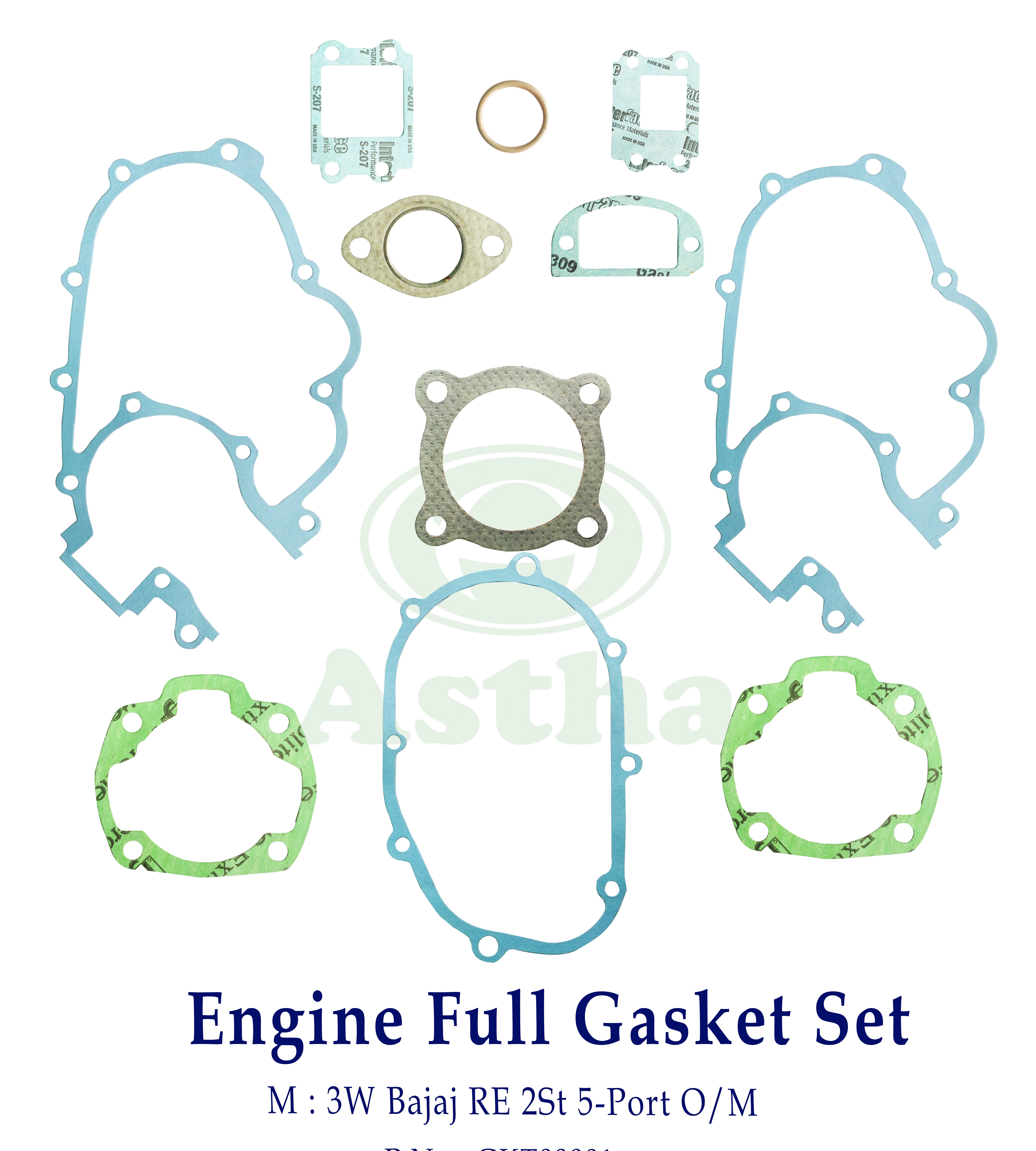 Gasket Engine Full Set 3W Bajaj RE 5-Port 2St O/M